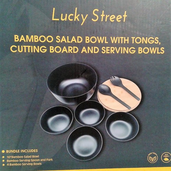 Bamboo Salad Bowl Set - Picture 1 of 5